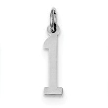 Sterling Silver Small Elongated Polished Number 1 Charm hide-image