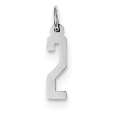 Sterling Silver Small Elongated Polished Number 2 Charm hide-image