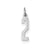 Small Elongated Polished Number 2 Charm in Sterling Silver