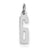 Sterling Silver Small Elongated Polished Number 6 Charm hide-image