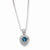 Sterling Silver Blue CZ Heart On Chain