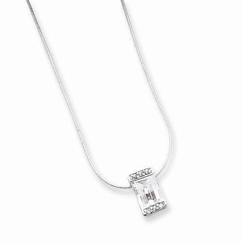 Sterling Silver Clear CZ Pendant On Chain