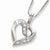 Sterling Silver CZ Heart Pendant On Box Chain Pendant, 16 inch, Chains and Necklace