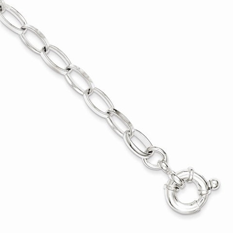 Sterling Silver Fancy Rolo Link Bracelet