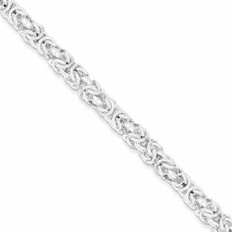 Sterling Silver Polished Fancy Link Toggle Bracelet