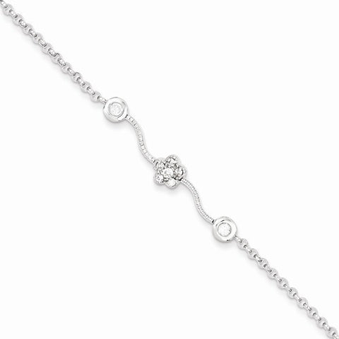 Sterling Silver Cz Childs Bracelet