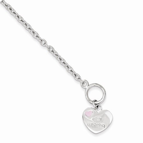 Sterling Silver Childs Heart Bracelet