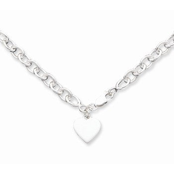 Sterling Silver Heart Link Necklace