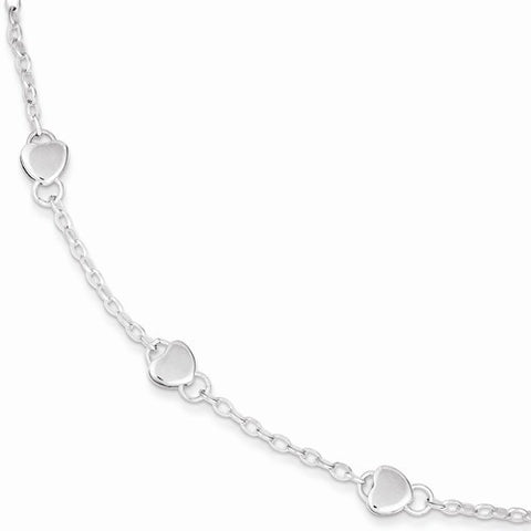 Sterling Silver Heart Childs Bracelet