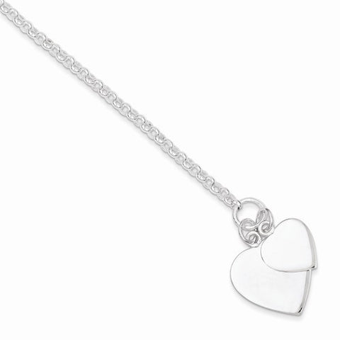 Sterling Silver Double Heart Bracelet