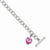 Sterling Silver Pink Cz Heart Bracelet