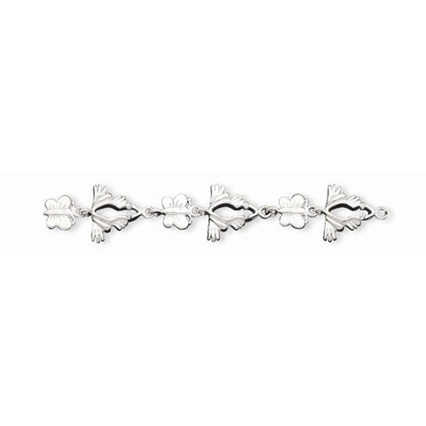 Sterling Silver Frog Chasing Butterfly Bracelet