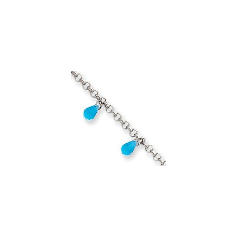 Sterling Silver Blue Cz Bracelet