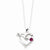 Sterling Silver Heart A Ruby Arrow Necklace