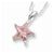 Sterling Silver Pink CZ Star Necklace