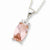 Sterling Silver Cushion Cut Pink and Clear CZ Necklace