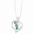 Sterling Silver Heart Cascading Emeralds Necklace