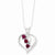 Sterling Silver Heart Cascading Rubies Necklace