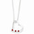 Sterling Silver Heart Red CZ Necklace