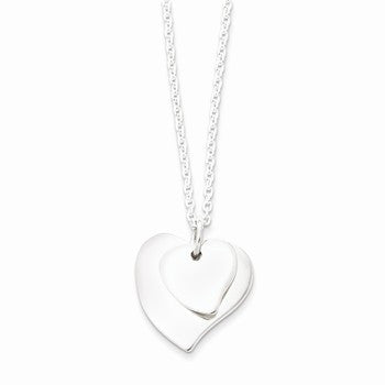 Sterling Silver Double Heart Necklace