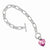 Sterling Silver Pink Cz Heart Bracelet