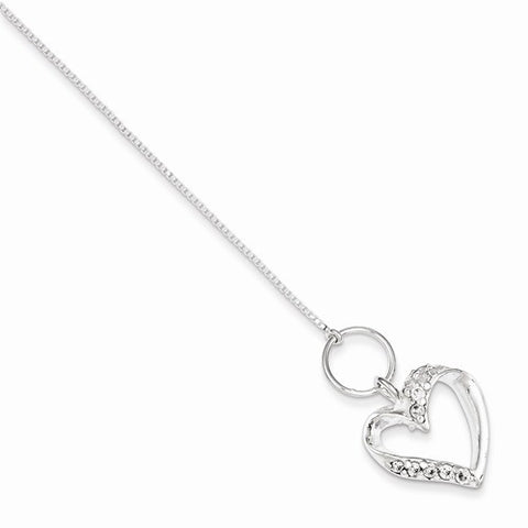 Sterling Silver Cz Heart Bracelet