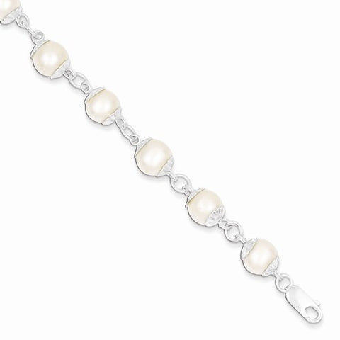 Sterling Silver Freshwater Cultured Pearl Bracelet