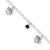 Sterling Silver Green Bead & Clover Bracelet