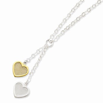 Sterling Silver and Vermeil Heart Necklace