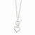 Sterling Silver CZ Heart Tag Necklace