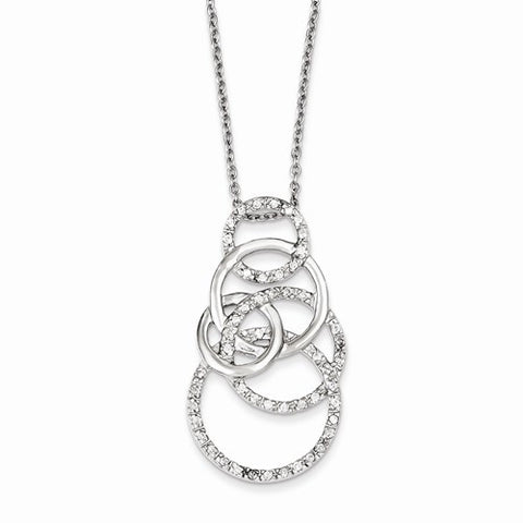 Sterling Silver CZ Circle Necklace