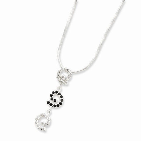 Sterling Silver CZ & Sapphire Necklace