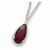 Sterling Silver Dark Red CZ Necklace