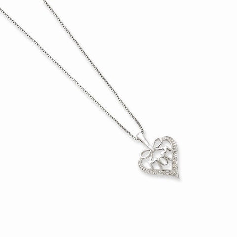 Sterling Silver Diamond Mom Necklace