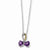 Sterling Silver & Amethyst and Diamond Heart Necklace