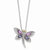 Sterling Silver & Amethyst and Iolite and Diamond Dragonfly Necklace