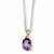 Sterling Silver & Amethyst & Diamond Necklace