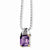 Sterling Silver & Amethyst and Diamond Necklace