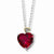 Sterling Silver & Crimson Red Topaz and Diamond Necklace