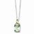 Sterling Silver & Green Amethyst & Diamond Necklace