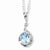 Sterling Silver & Sky Blue Topaz Diamond Necklace