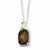 Sterling Silver & Smokey Quartz & Diamond Necklace