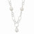 Sterling Silver & Simulated Pearl Fancy Polished Drop Necklace