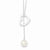 Sterling Silver & Simulated Pearl Polished Heart Necklace