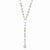 Sterling Silver Polished Multi-Color CZ Fancy Link Drop Necklace