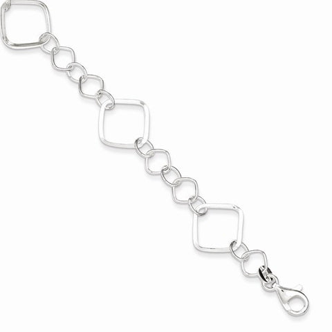 Sterling Silver Square Link Bracelet