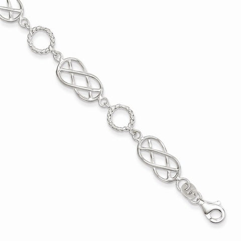 Sterling Silver Pretzel & Circle Bracelet