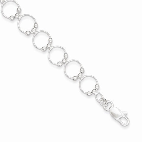 Sterling Silver Fancy Circle Bracelet