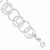 Sterling Silver Polished & Textured Fancy Circle Link Bracelet