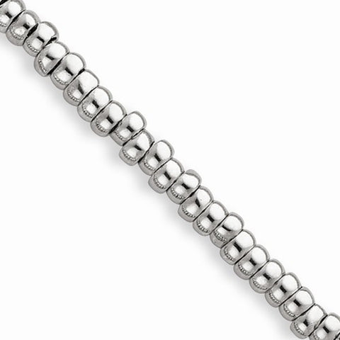 Sterling Silver Rhodium-Plated Polished Toggle Bracelet